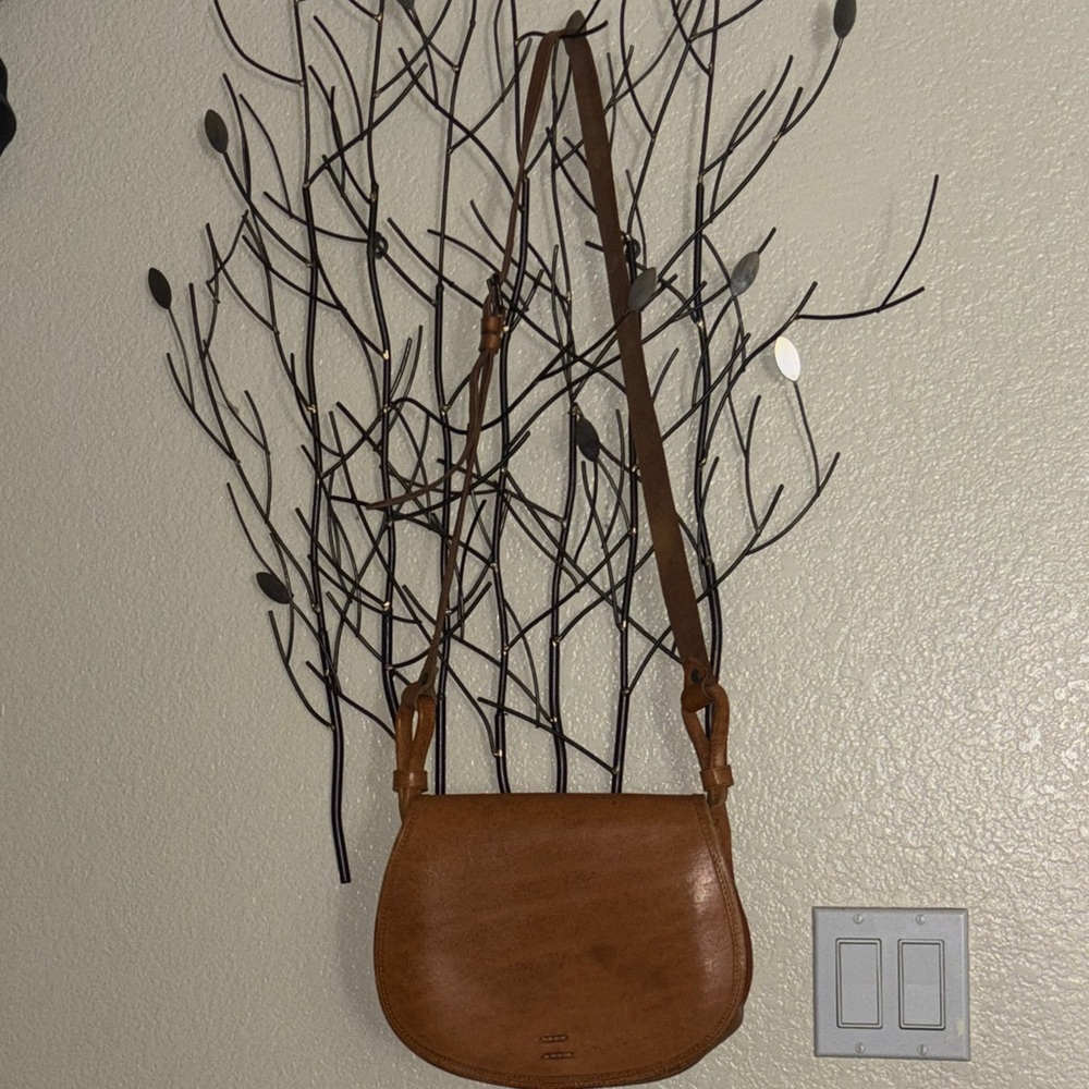 Vintage Brown Pure Leather Crossbody Bag